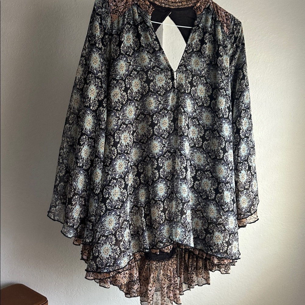 Free People Floral Patterned Long Sleeve Dress